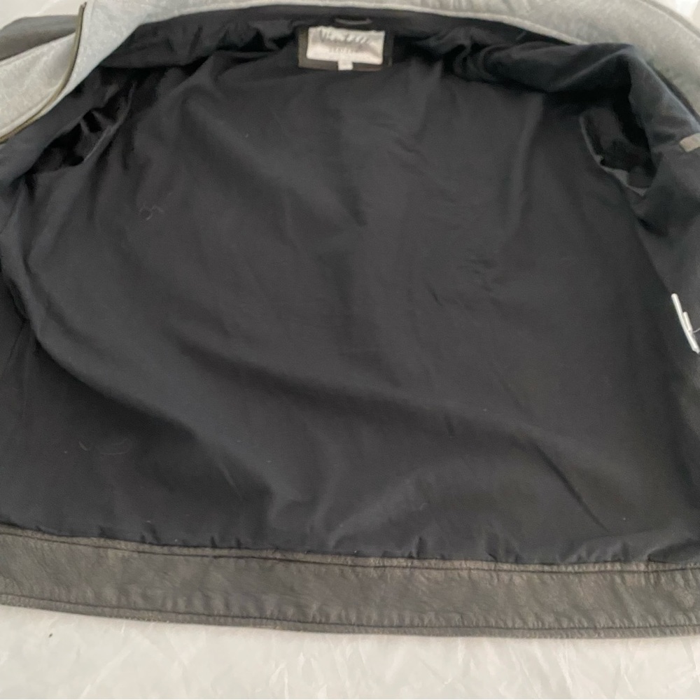 Vintage Leather Biker jacket Black SZ. L  NWOT - Picture 13 of 15